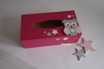 Dřevěné dekorace - malinové s pudrově růžovou