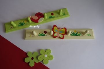 Dřevěné dekorace - zeleno-žluté se zvířátky