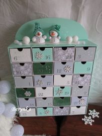 Adventní kalendář mátovo-šedý