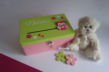 Pokladnička - bedýnka se sovičkou