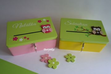 Pokladnička - bedýnka se sovičkou