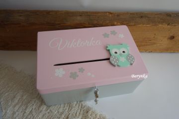 Pokladnička - bedýnka se sovičkou