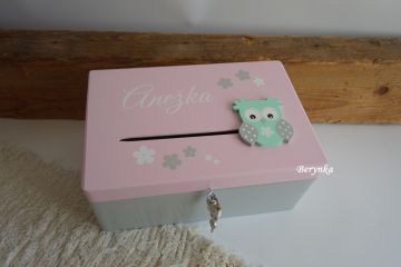 Pokladnička - bedýnka se sovičkou