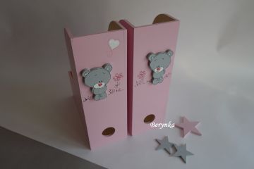 Růžovo-šedé s méďou