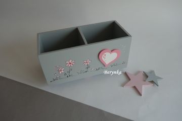 Růžovo-šedé s méďou