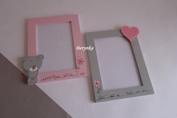 Růžovo-šedé s méďou