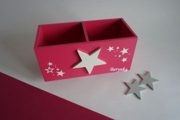 Dřevěné dekorace - malinové s hvězdičkou