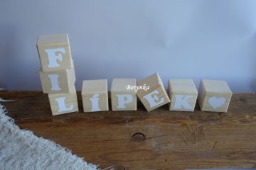 Dřevěné kostičky přírodní