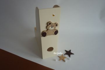 Dřevěný šanon s medvídkem