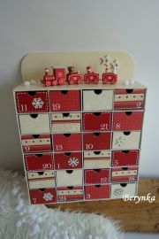 Adventní kalendář *krémový* - s mašinkou - různá provedení