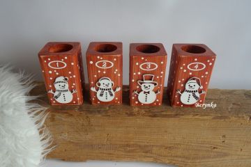 Dřevěné adventní svícny