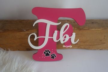 Dřevěné písmeno s ťapkami