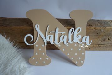 Dřevěné písmeno se jménem