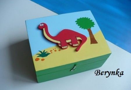 Krabička s vnitřními přihrádkami - s dinosaurem