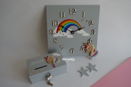 Dřevěné dekorace s jednorožcem