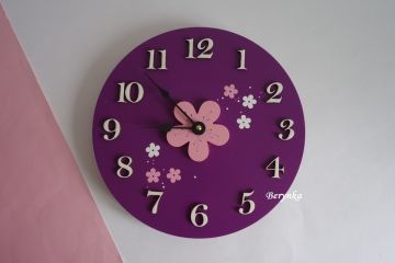 Hodiny s kytičkou - kulaté/čtvercové