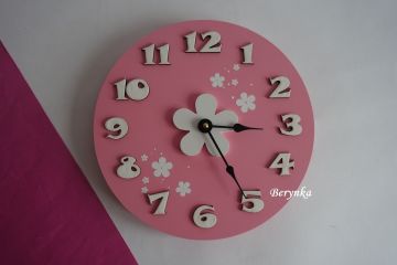 Hodiny s kytičkou - kulaté/čtvercové