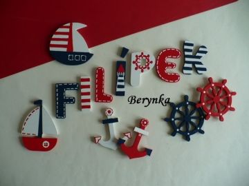 Dřevěná písmenka "s námořnickými obrázky"