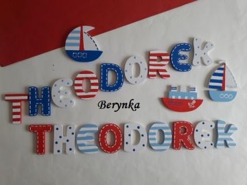 Dřevěná písmenka "s námořnickými obrázky"