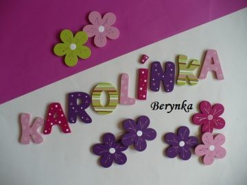 Dřevěná písmenka "proužky a puntíky"