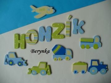 Dřevěná písmenka "proužky a puntíky"