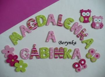 Dřevěná písmenka "proužky a puntíky"