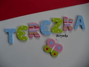 Dřevěná písmenka "proužky a puntíky"