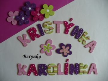 Dřevěná písmenka "proužky a puntíky"