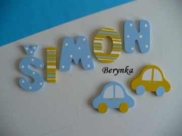 Dřevěná písmenka "proužky a puntíky"