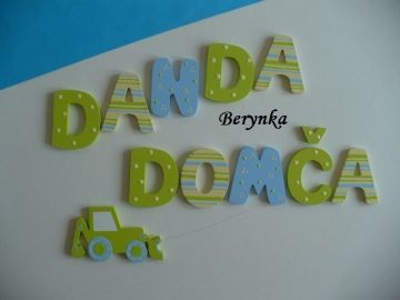 Dřevěná písmenka "proužky a puntíky"