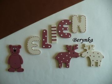 Dřevěná písmenka "proužky a puntíky"