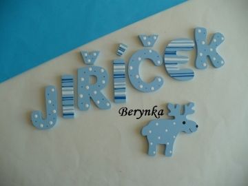 Dřevěná písmenka "proužky a puntíky"