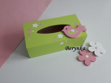 Krabička na kapesníky s ptáčkem