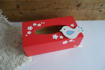 Krabička na kapesníky s ptáčkem