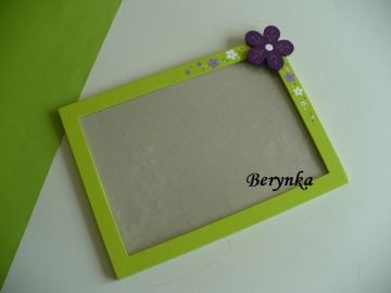 Dřevěné dekorace - fialová se zelenou