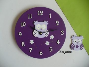 Dřevěné dekorace - fialová se zelenou