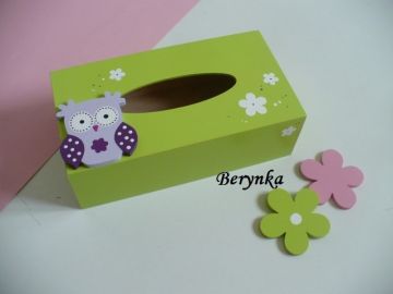 Dřevěné dekorace - fialová se zelenou