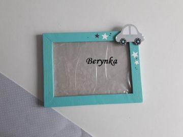 Dřevěný fotorámeček s dopravními prostředky