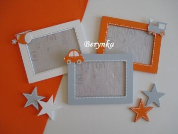 Dřevěný fotorámeček s dopravními prostředky