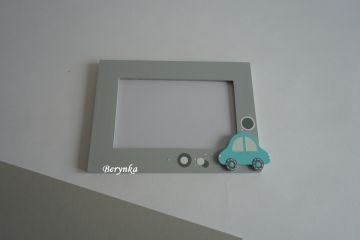 Dřevěný fotorámeček s dopravními prostředky