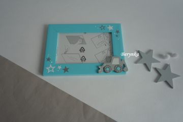 Dřevěný fotorámeček s dopravními prostředky