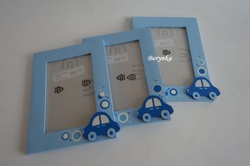 Dřevěný fotorámeček s dopravními prostředky