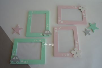 Dřevěný fotorámeček s dopravními prostředky