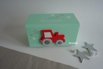 Dřevěná pokladnička - kasička pro děti