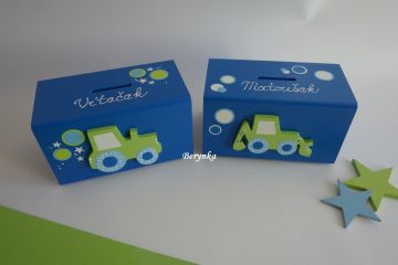 Dřevěná pokladnička - kasička pro děti