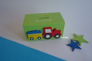 Dřevěná pokladnička - kasička pro děti