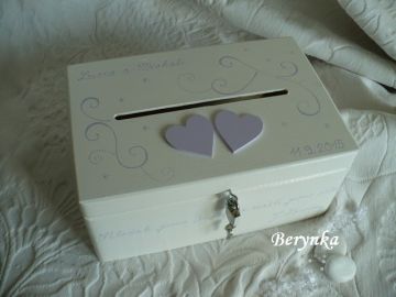 Svatební bedýnka se srdíčky a spirálkami