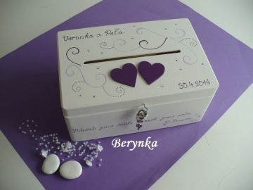 Svatební bedýnka se srdíčky a spirálkami