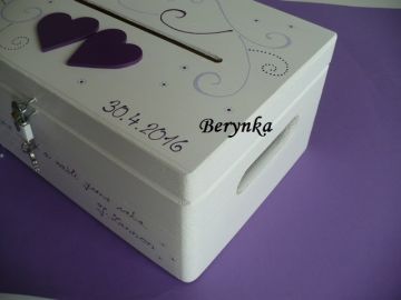 Svatební bedýnka se srdíčky a spirálkami