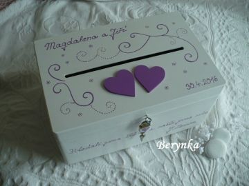 Svatební bedýnka se srdíčky a spirálkami